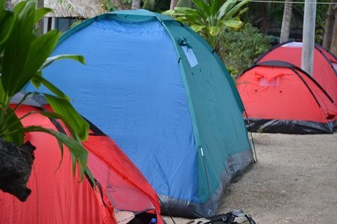 Tents on Lambug beach